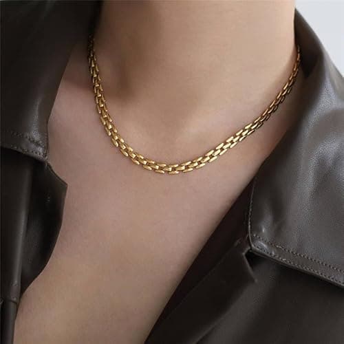 MIAMI Anti Tarnish18K Gold Plated Chain Necklace for Women | Chain Choker Jewellery for women | Adjustable Neck chains Stack, | Valentine Gift for Girlfriend, Wife Stainless Steel Jewelry -294 2
