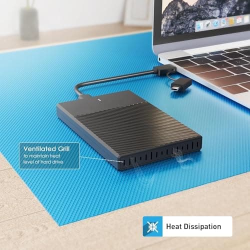 1TB Portable External Hard Drive, 2 in 1 USB-A/USB-C (Type C) Connectivity, Line-Design, USB 3.0, 2.5 Inch HDD, Fast Data Transfer. 4