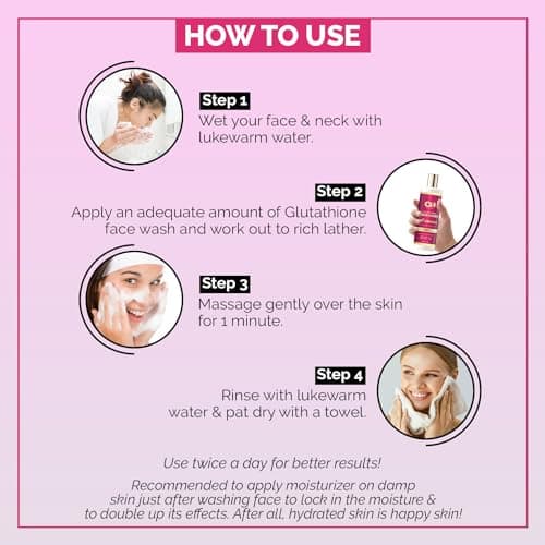 CO Luxury Glutathione Face Wash with Vitamin C & Kojic Acid | Skin Brightening Facial Cleanser for Men & Women | SLS & Paraben Free Facewash for All Skin Types 6