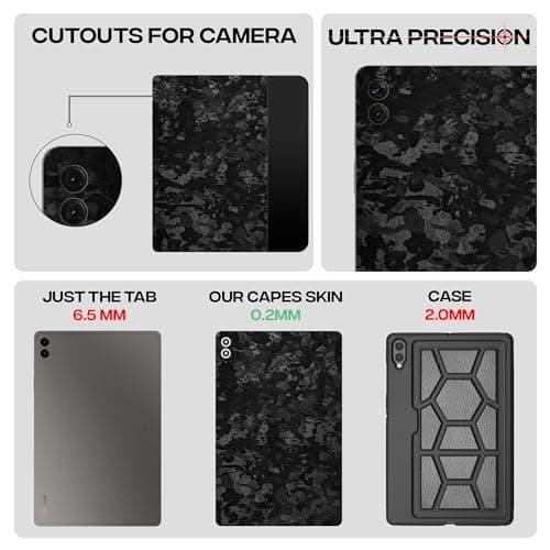 Capes Tablet Skins Compatible with Samsung Galaxy Tab S8 Plus | Ultra-Thin Protective Film | Anti-Scratch Vinyl Decal Skin | Not Case/Cover (Forged Carbon, Back Skin + S Pen Skin) 4