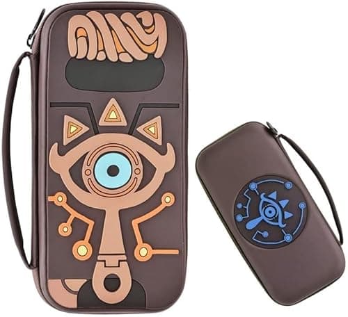 OIVO INDIA Hard Shell Travel Case Pouch Compatible with Nintendo Switch Console, Portable Carrying Case for Switch & Accessories Protective Box (Brown Zelda)