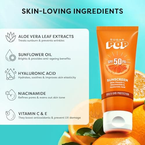 SUGAR POP SPF 50 PA++++ UVA/UVB With Vitamin C, Niacinamide & Hyaluronic Acid |All Skin Prevents Sun Damage | No White Cast | 50 Gms 2