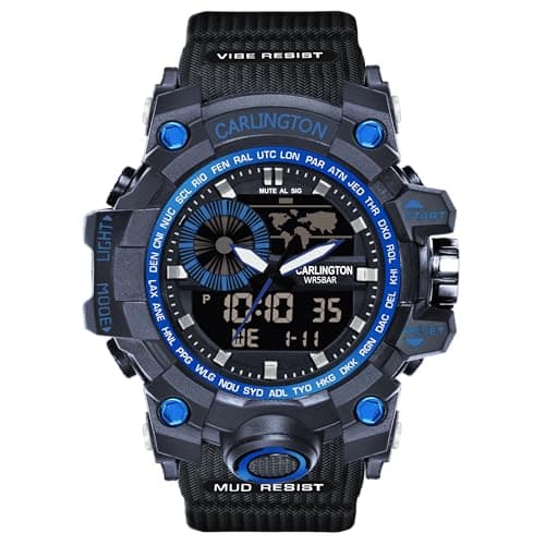 Carlington Resin Endurance Analog-Digital Sports Watch For Men And Boys - Ct 3388 Blue