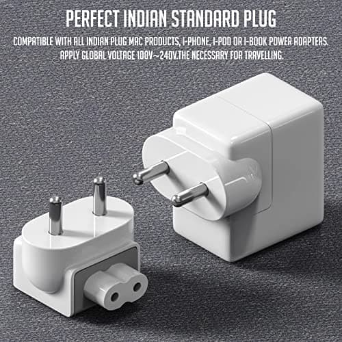 LS LAPSTER Quality Assured Indian Style Plug Adapter Duck Head for Power Adapters of MacBook,Powerbook, Pro, Air, iPod, iPhone, iPad, iBook 5