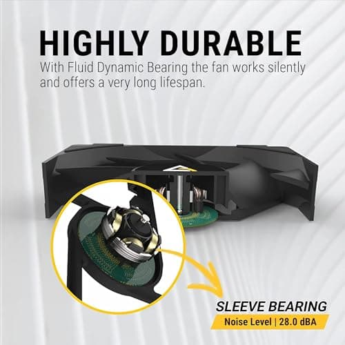 Ant Esports Carbonflow 120mm Case Fan - Black, High Static Pressure, PWM Control, 1300 RPM, 40.0 CFM Airflow 5