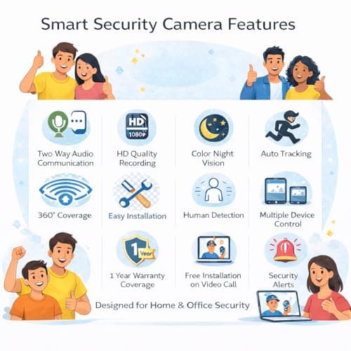 Guard Well 5MP WiFi Outdoor PTZ Security Camera | 360° Rotation | Color Night Vision | Motion Detection | Two Way Audio | Wireless CCTV Camera for Home with Mobile App V380 Pro (Dome Camera) 4