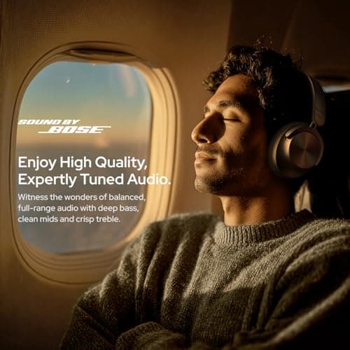 Noise Master Buds Max, Sound by Bose Wireless Over-Ear Headphones, Adaptive ANC, LHDC 5.0, Immersive Spatial Audio,Upto 60H Playtime, Fast Pairing, Wear Detection(Titanium) 2