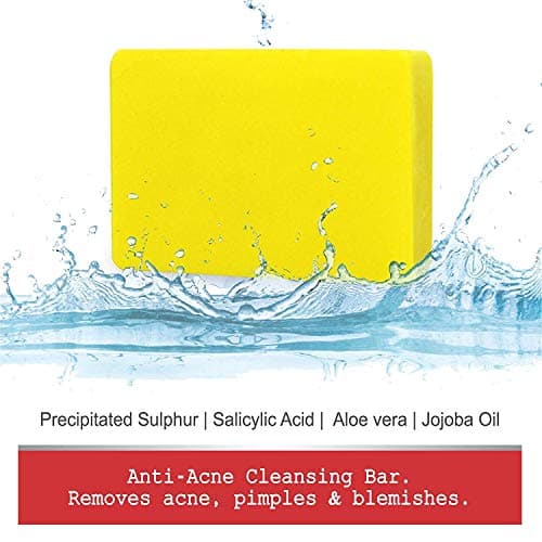 Getrid Soap Bar 75g (Pack of 6) | Precipitated Sulphur and Salicylic Acid Cleansing Bar | Enriched with Aloe Vera and Jojoba Oil | Deep Cleansing Exfoliating Soap for Oily and Acne-Prone Skin | For Fa 3