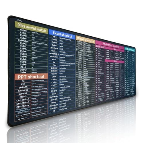 Zerfa Extra Large (80 x 30 CM) Extended Gaming Laptop Mouse Pad, Thick Non-Slip Rubber Base Desk Mat Keyboard pad for/Computer Shortcut Key Design (Black)