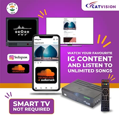 Catvision DD FreeDish WiFi Set Top Box | 115+ TV Channels Free | HDMI Cable+AV Cable | Watch YouTube on TV | Standard Installation Required 4