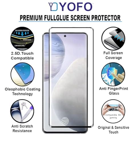 YOFO Premium HD+ Full Glue Tempered Glass For Motorola Edge 60 Fusion Full Glue Curved Glass 100% Fingerprint Working with self installation kit (NON UV GLASS) 3