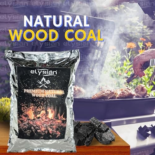 Elysian Charcoal Barbecue and Grilling Cooking Coal 1 kg for BBQ Angeethi Low Smoke Coal for Home Kitchen Garden & Cooking 4