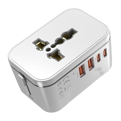 rts 8A Universal Travel Socket Universal Travel Adapter All in One | 1920W Heavy Duty Power | Travel Essentials 200+ Countries - Europe/US/UK/AU/Asia etc. | International Worldwide Socket Accessories
