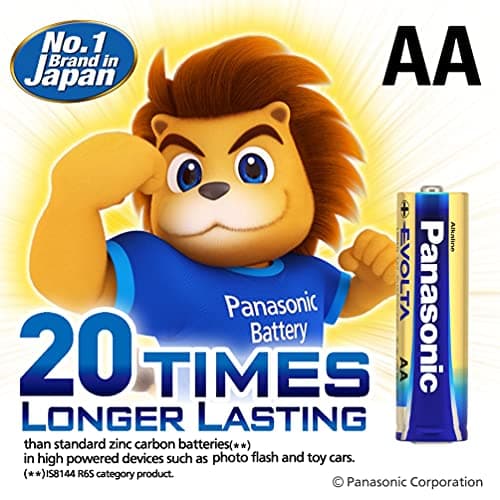 Panasonic Evolta AA Alkaline 1.5V Battery, 20 Times Longer Lasting Than Standard zinc Carbon Batteries,Anti-Leak Seal,Protects Power for up to 10 Years-Pack of 8 3
