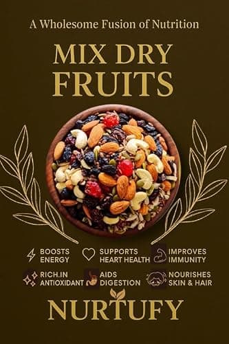 Nurtufy Healthy Mix Dry Fruits and Nuts | Healthy for Every Occasion Dry Fruits Nuts | Almonds | Cashew | Kishmish | Black Raisins Mixed Dry Fruits Healthy Snacks | 250gm 4