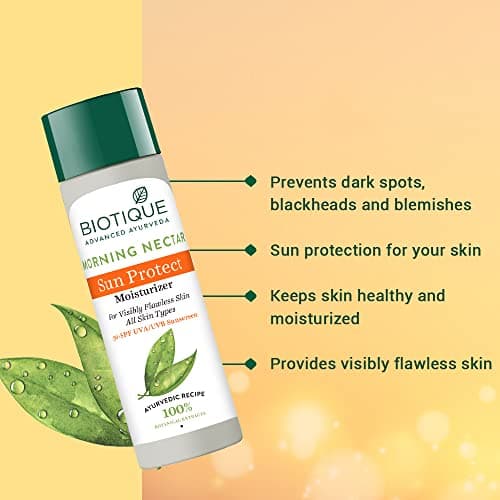 Biotique Morning Nectar Sun Protect Moisturizer SPF 30 UVA/UVB Sunscreen| Contains Wild Turmeric, Neem Leaves, & Morning Nectar | Visibly Flawless Skin | Suitable for All Skin Types | 120 ml 4