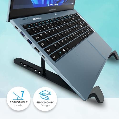 Zebronics-NS1500 Laptop Stand Featuring Foldable Design, Anti-Slip Silicone Rubber Pads, Supports Maximum of 5kgs Weight Tabletop 5