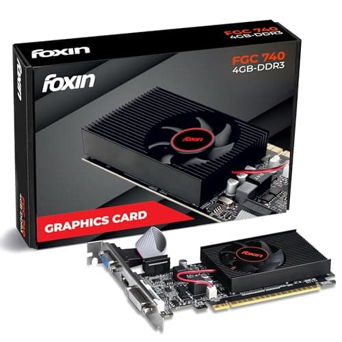 Foxin GT 740 Graphics Card 4GB DDR3 128-Bit | PCIe 3.0 Desktop GPU with HDMI DVI VGA Output | Heatsink Cooling Fan | High Efficiency Gaming Graphics Card (Black)