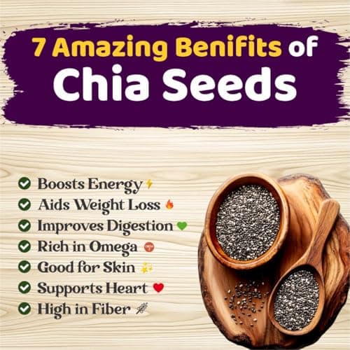 DRIEDA Chia Seeds | 100% Natural & Raw chia Seeds | Rich in Omega-3, Fiber & Plant Protein | Weight Loss, Detox & Healthy Diet | Superfood for Smoothies, Juice & Breakfast (Jar Pack) 3