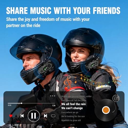 EDYELL A1 Motorcycle Bluetooth Headsets,Smart LED Display Motorcycle Helmet Speakers,Group Communication System On Ear Headphones,HD Calling and HiFi Music,Waterproof & Dustproof Helmet Headset 3