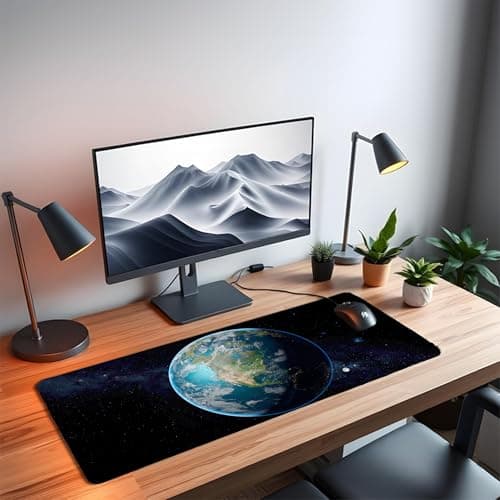 Earth XL Extended Gaming Mouse Pad | XXL Large Desk Mat 60x30cm for Laptop & PC | Non-Slip Rubber Base, Waterproof, Durable & Smooth Surface | Office, Gaming & Study 5