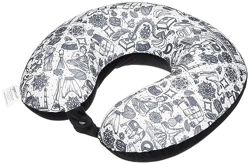 Amazon Basics 100% Memory Foam Travel Neck Pillow with Eye Mask and Ear Plugs Combo|Ergonomically Designed for Ultimate Comfort, Perfect for Air, Car, Train, Bus Travel- I Love India, Standard Size 2