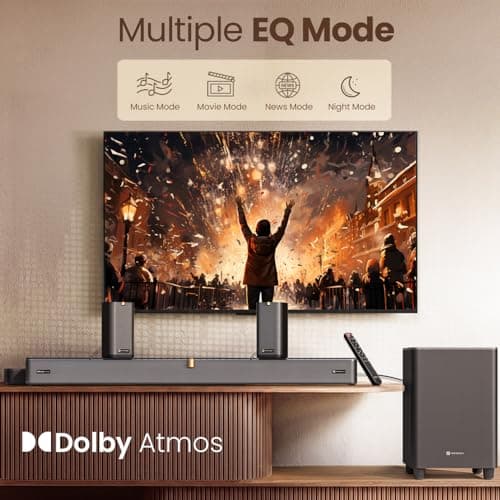 Portronics 600W Sound Slick X1 5.1.2 CH Dolby Atmos Soundbar Home Theatre with Wireless Satellite Speaker, Wired Subwoofer, Wide Comptability, HDMI ARC, Bluetooth & Optical Connectivity (Black) 4