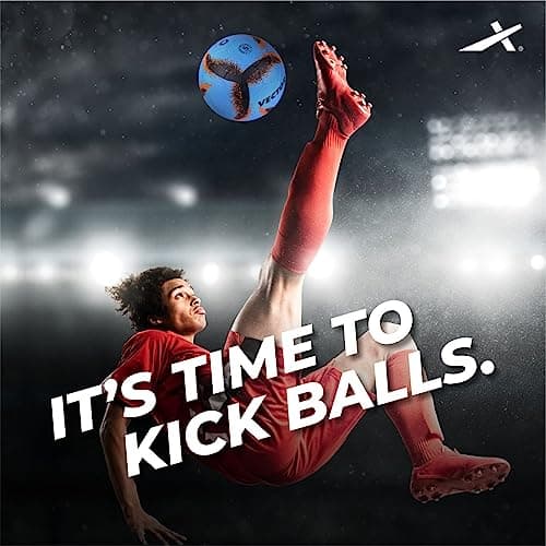 Vector X Neo 2.0 Synthetic Rubber Moulded Indoor/Outdoor Football with Butyl Bladder, Sky-Black, Size 5, Suitable for Match and Training for Adults 15+ Years 5