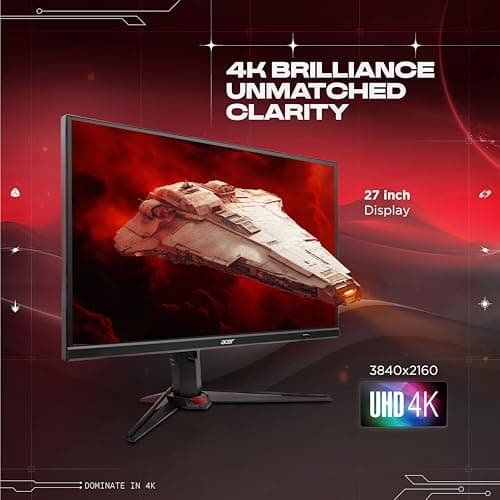 Acer Nitro XV272K V5 27 Inch UHD (3840x2160) IPS Agile Splendor Gaming Monitor | 160Hz Refresh, Delta E<1, FHD 320Hz Through DFR, G-Sync & FreeSync Compatible, Smart Dial, Eyesafe Certified – Black 3