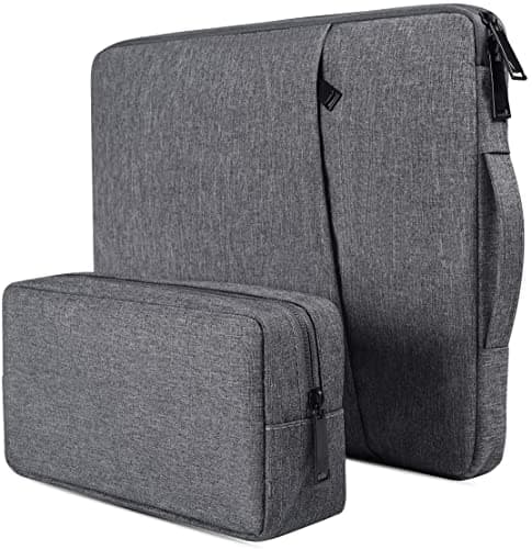 Dynotrek Zipper 17.3 inch Laptop Sleeve Case Cover with Charger Pouch, Computer Bag Compatible with HP Pavilion Envy Dell Lenovo IdeaPad LG Gram MSI ASUS Notebook Razer Blade Pro 17, Denim Grey