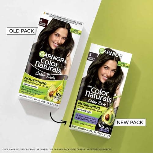 Garnier Color Naturals Crème hair color, Shade 3 Darkest Brown, 70ml + 60g 3