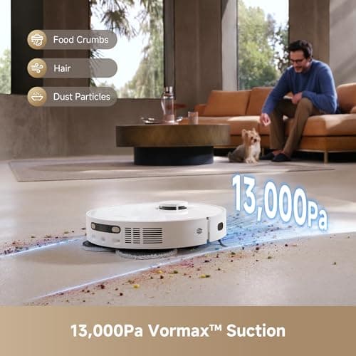DREAME D20 Ultra Robot Vacuum Cleaner, 13,000Pa Suction, Self-Cleaning & Drying Mop, Auto-Empty for 100 Days, 370-Min Long Battery, Smart Carpet Detection, App & Voice Control 3