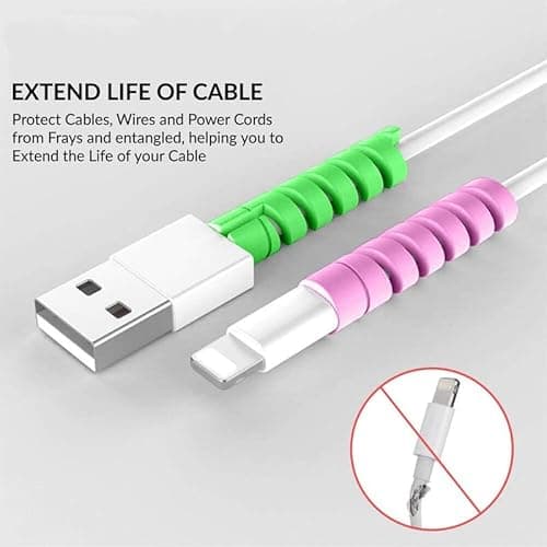 Spiral Cable Protector for Samsung Galaxy M13 (India) Saver Charging Cord Protective Wire Protector Lightweight Durable Flexible Wire Winder Universal Cable Cover (4 Pieces, HC.A) 4
