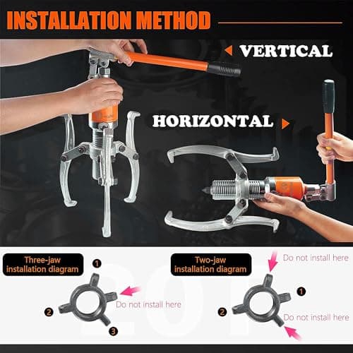 VOLTZ tools ‎VZ-HP10T(NEW) Hydraulic Pullers 10 Ton 3 Jaw Hydraulic Gear Puller,VOLTZ tools Wheel Bearing Hub Removal Tool 5