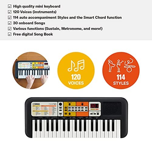 Yamaha PSS-F30 Portable Mini Keyboard – 37 Keys, Black, Built-in Rhythms, Songs & Smart Chord, Lightweight & Compact, Ideal for Kids & Beginner Musicians 4