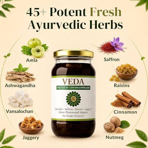 Veda Premium Chyawanprash - Jaggery Based Sugar Free Chyawanprash | 475 Gms | Enriched with Almonds & Saffron 3