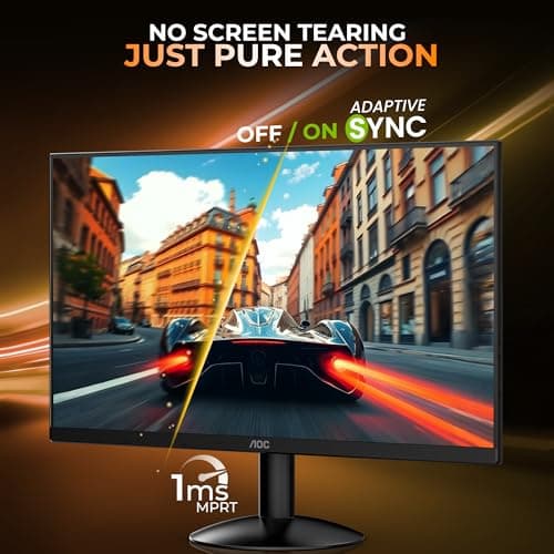 AOC 24B30H2 24 Inch (23.8") FHD IPS Monitor | 120Hz Refresh Rate | 1ms Response Time | Adaptive Sync | 3-Side Frameless | HDMI & VGA | Low Blue Mode | VESA Mount 4