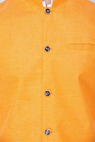 Exotic India Waistcoat with Diamond Weave and Front Pockets - Color Gold FusionGarment Size 38 5