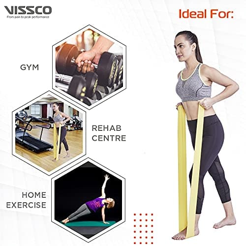 Vissco Active Band Physical Resistance Band for Exercise, Workouts, Gym, Stretching, Yoga, Strengthening of Muscles & Joints - Light Resistance (Yellow) 3