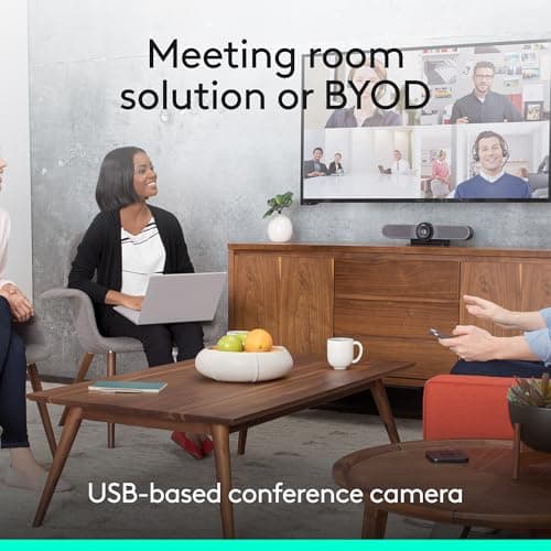 Logitech MeetUp HD 100x Optical Zoom Video and Audio Conferencing System for Small Meeting Rooms, Black 3