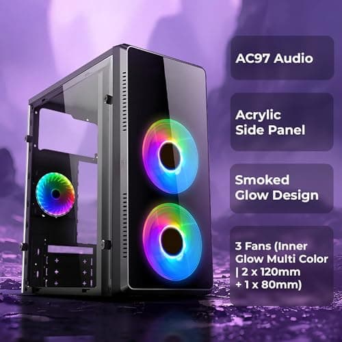 Assembled Desktop PC Core i5 4th Gen | 8GB RAM | 128GB SSD | Win 11 + MS Office | WiFi | HDMI & VGA Dual Display | RGB Gaming Cabinet (3 Fans) | Home Office Study | 2 Year Warranty | Ready to Use 2