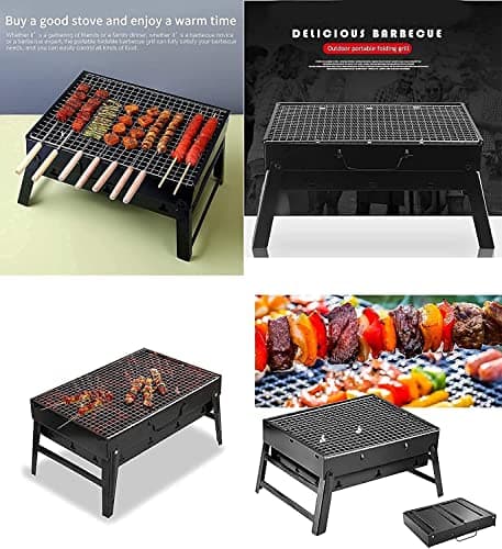 Barbecue Grills - Foldable Charcoal Barbeque Grill With ((1-BBQ)) | Outdoor bbq grill tools for Camping Picnics Traveling - Stellar BlacKS (BBQGRILL) 4