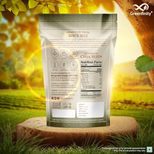 Greenfinity Chia Seeds 1kg | Raw & Unroasted | High Fiber Superfood | Omega 3 Rich Seeds | Weight Loss & Detox | Vegan, Gluten Free | Healthy Seeds for Smoothies, Drinks & Diet 3