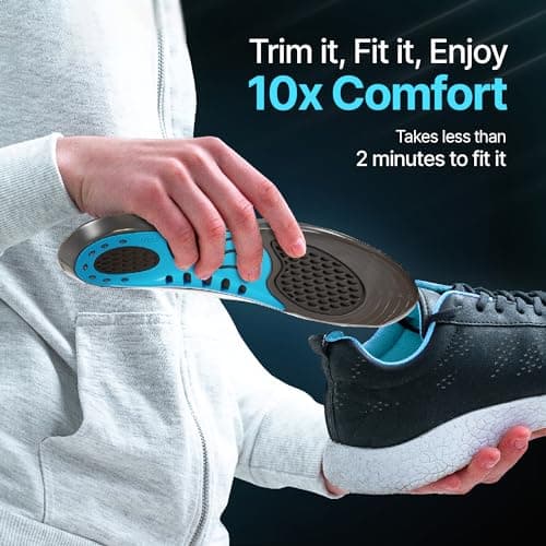 Frido Dual Gel Heavy Duty Trimmable Insoles | For Loose Shoes or Replacing Existing Insoles | Thick Shoe Inserts | Extra Comfort and Support | Proudly Made in India | (Size 8-13 UK) - Pack of 1 Pair 2