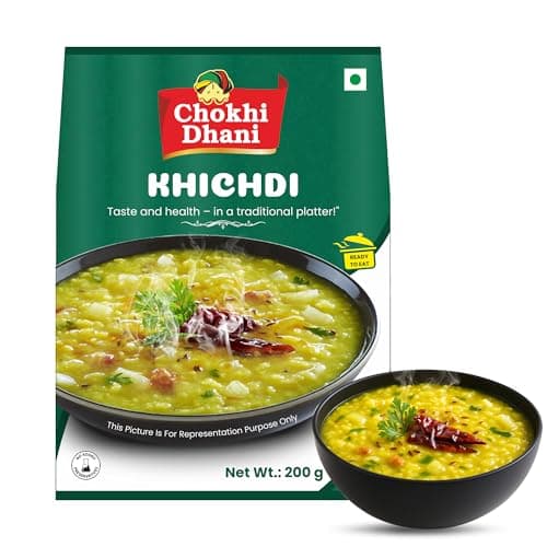 Chokhi Dhani Instant Moong Dal Khichdi 200g | Ready to Eat Meal | Light & Easy to Digest | Non-Spicy | No Preservatives | Travel & Office Friendly
