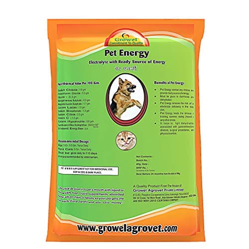 Growel Electral Powder – Electrolytes with Vitamins, Minerals and Probiotics for Dog and Cat – 100 gm.