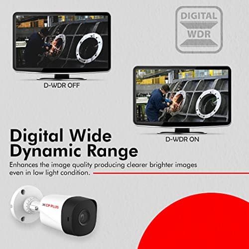 CP PLUS 2.4MP IR Bullet Outdoor Security Camera | 3.6mm Fixed Lens | Max 25/30fps at 2.4MP | DWDR, Day/Night (ICR) | Night Range of 20 Mtrs., Smart IR | Support Built-in Mic | CP-URC-TC24PL3C-V3 5
