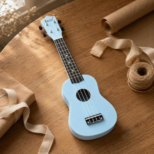 ATORSE Guitar-Design Body 21-Inch Ukulele Round Sound Hole Wooden Ukulele Fretted Neck 21 Inch Compact, Pink 5