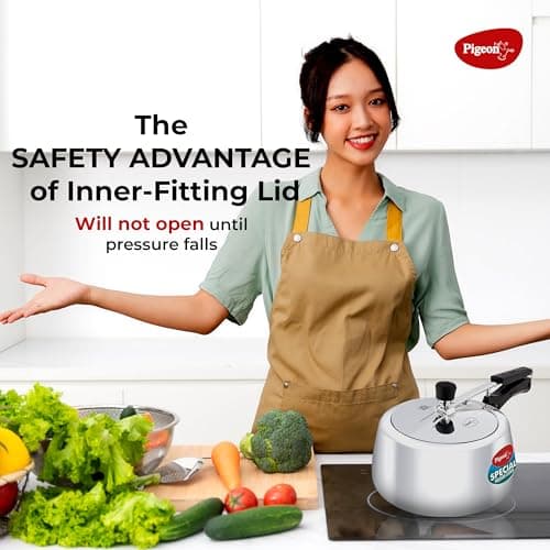 Pigeon by Stovekraft 2 Litre Special Plus Aluminium Inner Lid Induction Base Pressure Cooker (Silver) BIS Certified 4