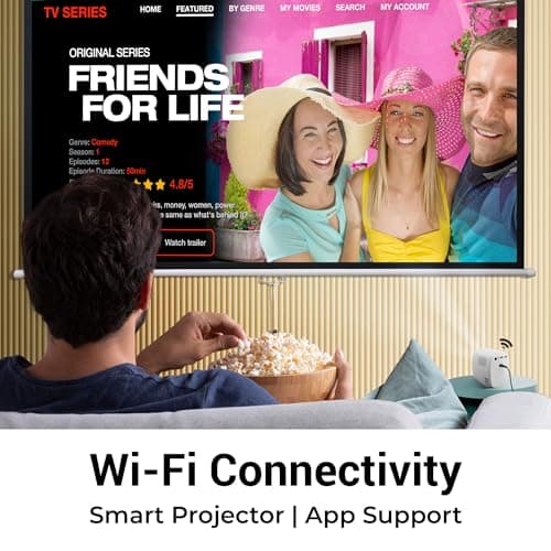 ZEBRONICS PIXAPLAY 53, Smart Vertical Projector, 3500 Lumens, 4K Support, 120 Inch Screen Size, Auto Focus, Auto Keystone, Bluetooth, HDMI, USB, WiFi, 1080p Support, APP Support, Miracast 4